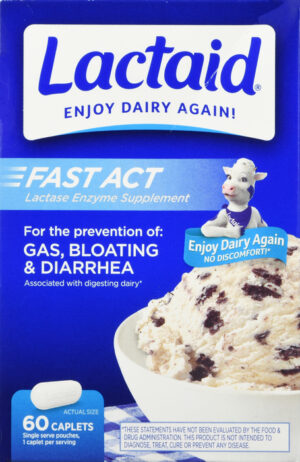 LACTAID Fast Act Lactase Enzyme Supplement Caplets 60 EA