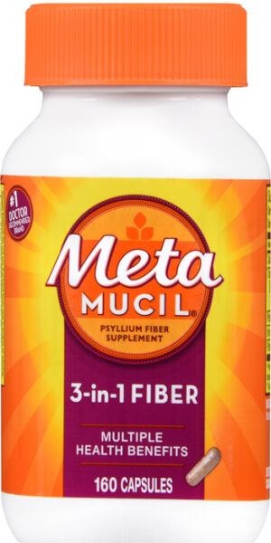 Metamucil 3-In-1 Daily Fiber Capsules 160 EA