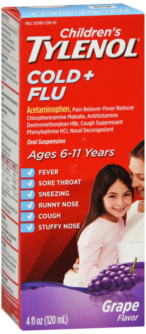 Tylenol Children's Cold + Flu Oral Suspension Grape 4 OZ