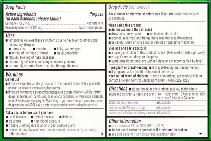 Zyrtec D 12HR Tablets 12ct - Image 2