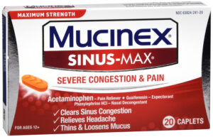 Mucinex Sinus-Max Severe Congestion & Pain Caplets Maximum Strength 20 EA