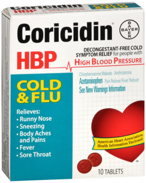 Coricidin HBP Cold & Flu Tablets 10 EA