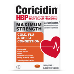 Coricidin HBP Maximum Strength Cold, Flu & Chest Congestion Liquid Gels 24 EA